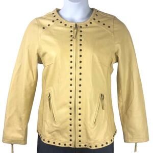 Bradley by Bradley Bayou Yellow Leather Jacket M
